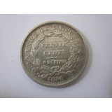 Bolivia Moeda Prata 20 Cents 1885