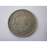 Bolivia Moeda Prata 20 Cents 1886