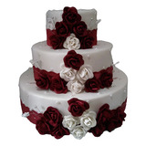 Bolo Casamento Fake Marsala Eva S emendas 12x S juros