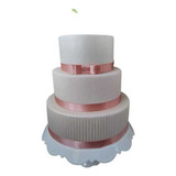 Bolo Fake Casamento Branco Rose