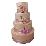 Bolo Fake Casamento Rose 1
