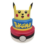 Bolo Fake Pokémon Pikachu Pokebola Moldado C Eva Top