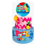Bolo Fake Pool Party Rosa