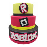 Bolo Fake Roblox Moldado No Eva Sem Emenda Top