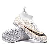 Bolognifi Chuteiras Masculinas De Cano Alto Para Futebol Ao Ar Livre Botas De Futebol Para Treinamento Esportivo White1 37 BR 