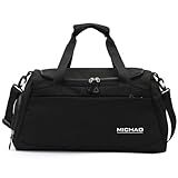 Bolsa Academia Impermeável Mala Viagem Bagagem De Mão Com Alça Transversal De Ombro Fitness Treino Esportiva Preto 