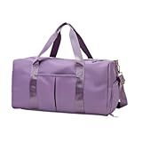 Bolsa Academia Mala De Alça De Mão Feminina Grande Espaçosa Transversal Viagem Compartimento Para Calçado Espaçosa 10 Kg Bordo Rigida Zíper Necessaire Passeio 30L -Roxo-