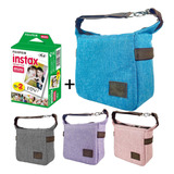 Bolsa Bag Para Câmera Instax Mini 9 E Mini 11   20 Filmes Cor Azul