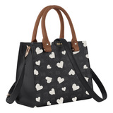 Bolsa Betty Boop Corações Tiracolo Alça Dupla Transversal