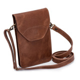 Bolsa Carteira Couro Legitimo Documento celular Crossbody Cor Marrom