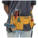 Bolsa Cinto Kit Ferramentas Eletricista Bolsos 11 Couro