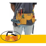 Bolsa Cinto Kit Ferramentas Eletricista Couro 11 Bolsos