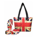 Bolsa Com Chinelo Feminina Inglaterra Bandeira