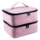 Bolsa De Armazenamento De Esmalte Rosa Portátil