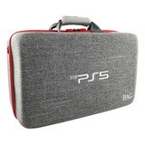 Bolsa De Armazenamento Impermeável Eva Para Console Ps5 Cor Cinza
