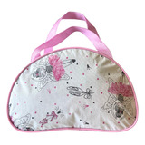 Bolsa De Ballet Infantil Branca Com Estampa De Bailarinas