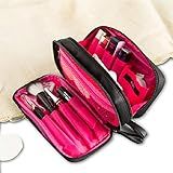 Bolsa De Cosméticos Ocamo Para Maquiagem Necessaire De Higiene Pessoal Bolsa De Maquiagem Feminina Pequena Portátil Para Maquiagem Profissional Kit De Higiene De Maquiagem Preto Rosa