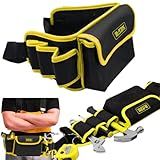 Bolsa De Ferramentas Com Cinto Ajustável Preto E Amarelo Organizador De Ferramentas Bolsa De Ferramentas Com Múltiplos Bolsos Bolsa Para Eletricista Cinto Porta Ferramentas Profissional