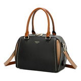 Bolsa De Mulher Elegante Tipo Baú Com Tachas Douradas Oferta