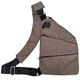 Bolsa De Ombro Bag Pochete Transversal Slim Impermeável Antifurto Marrom