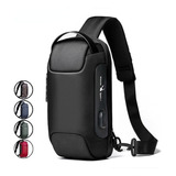 Bolsa De Ombro Cruzada Masculina Mochila Usb Pequena