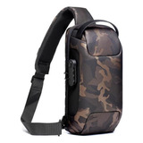 Bolsa De Ombro Cruzada Masculina Mochila Usb Pequena