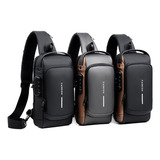 Bolsa De Ombro Cruzada Masculina Mochila Usb Pequena