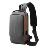 Bolsa De Ombro Cruzada Masculino Mochila Usb Pequena Cor