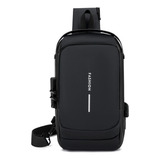 Bolsa De Ombro Cruzada Masculino Mochila Usb Pequena
