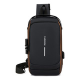 Bolsa De Ombro Cruzada Masculino Mochila Usb Pequena