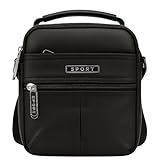Bolsa De Ombro Impermeável Transversal Shoulder Bag Unissex Necessaire Tiracolo Pochete Espaçosa Emborrachado Bolsos Divisões -Preto-
