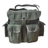 Bolsa De Pesca Em Lona Impermeável 4 Bolsos Alça Transversal