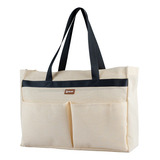 Bolsa De Praia Tela 100 Pvc 31x46x14cm Bolsa Para Piscina Cor Creme Correia De Ombro Preto The Gift bolsas