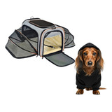 Bolsa De Transporte Expansível Pets Com Moletom Preto