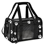 Bolsa De Transporte Pet Avião Viagem Para Reforçada Cachorros E Gatos Cabine Duke Dixie Preto Pata