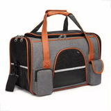 Bolsa De Transporte Pet Luxo Em Couro 50x30x29 P Cães Gatos