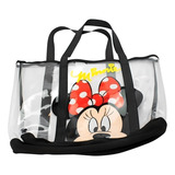 Bolsa Disney Minnie Transparente Produto Licenciado 33x36 Cm Cor Da Correia De Ombro Preta