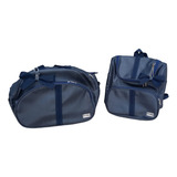 Bolsa Enxoval Maternidade Mamãe Bebê Azul Metalizado E Rose Cor Azul marinho Metalizado
