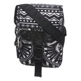 Bolsa Farm Fervo Mandalina Estampado 78316032 Acambamento Dos Ferragens Níquel Cor Preto Correia De Ombro Preto Desenho Do Tecido Liso