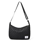 Bolsa Feminina Acolchoada Com Zíper Bolsa De Ombro Tiracolo Casual Bolsa De Ombro Fofa Bolsa De Trabalho Antirespingos Bolsa De Trabalho Para Mulheres C1 Preto