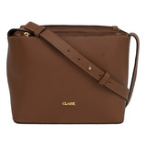 Bolsa Feminina Classe Couro Legitímo Ref 2633 Alça Ajustável Cor Caramelo