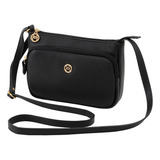 Bolsa Feminina Couro Legítimo Transversal Mariart Rosalina Preto