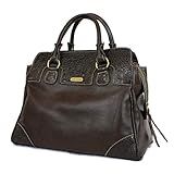 Bolsa Feminina De Couro Legitimo Grande De Ombro Alça Removivel 091 Marrom Com Croco 