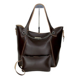 Bolsa Feminina Grande Couro Ecológico Importado Necessaire