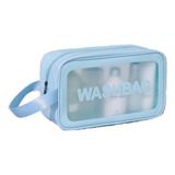 Bolsa Feminina Necessaire Transparente Pequena Organizador Cor Azul celeste