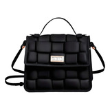 Bolsa Feminina Petite Jolie Pj10410 Vic Preta Mãos E Ombros Cor Preto Desenho Do Tecido Pvc
