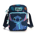 Bolsa Feminina Shoulder Bag Lilo E Stitch Disney Original Cor Azul marinho