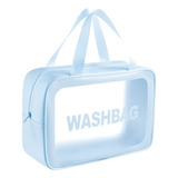 Bolsa Feminina Transparente Impermeável Praia Piscina Viagem Cor Azul claro