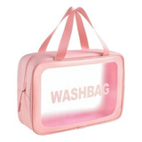 Bolsa Feminina Transparente Impermeável Praia Piscina Viagem Cor Rosa