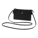 Bolsa Feminina Transversal De Couro Legítimo Mariart Onix Cor Preto